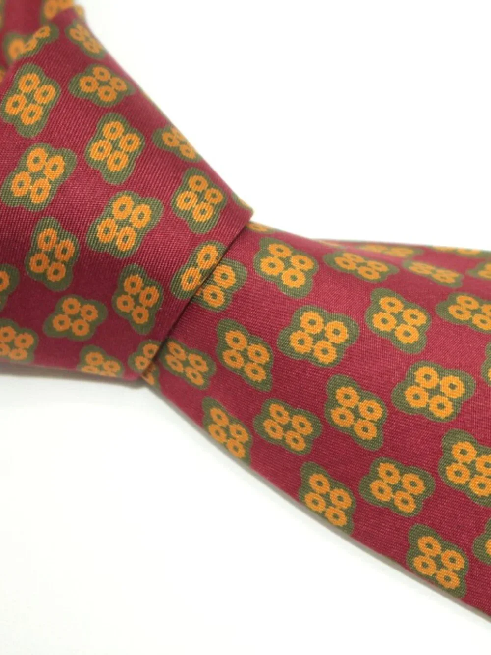 E. MARINELLA Silk Orange Floral Tie Made in Italy Napoli F97576
